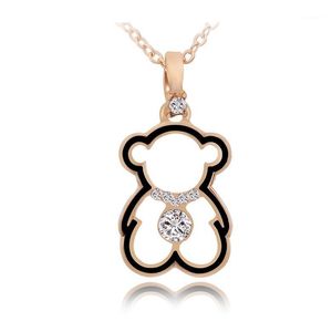 oyuncak ayı zincirleri toptan satış-Zincirler Kolye Takı Avrupa ve Amerikan Teddy Bear Collarbone Güzel Jewelry1