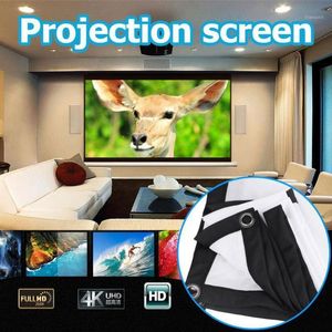 9 film hd toptan satış-60 Yumuşak Taşınabilir Katlanabilir HD inç Projektör Ekran Fiber Tuval Perdesi Projektör Filmi için Ev Tiyatrosu Dışarıda1