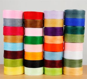 4cm x m Solid färg Organza Tulle Ribbons Roll Presentförpackning Packning DIY Organza Tape Party Juldekoration