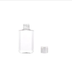 30ml ml Pusta butelka z tworzywa sztucznego z klapką Cap przezroczysty kwadratowy kształt butelki do makijażu jednorazowy dezynfekcyjny ręczny