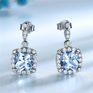 Wholesale silver engagement dresses resale online - Sky blue New Fashion Design Women s Jewelry Earring Pendant Engagement Wedding Anniversary Gift Dress Earring Charm Lades Silver Present