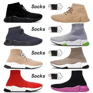 Groothandel Mens Sok Running Schoenen Lace Up Jogging Walking Hunting Sneakers Platform Triple Black All White Red Paris Green Fashion Womens Trainers Maat