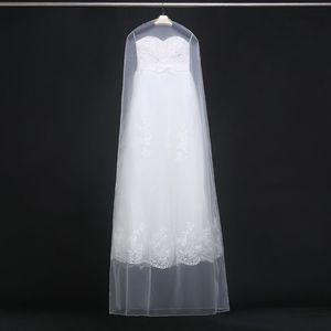Wholesale garment bag dust covers for sale - Group buy 160cm cm Transparent Wedding Dress Dust Cover Soft Tulle Garment Bags Bridal Gown Scratch Resistant Net Yarn Bag