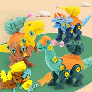 4 blocos venda por atacado-Dinossauros infantis brinquedos de educação infantil kits de bloco de construção de parafuso puzzl D para crianças de anos