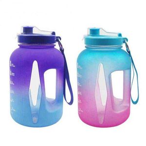 Wholesale 2.2 water bottle for sale - Group buy Male Sports Water Bottle Liter Large Capacity Handle Kettle Female Outdoor Fitness Water Bucket Pots With Scale Water Cup Y1223