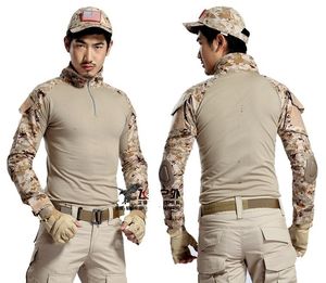 Camouflage Army Hiking Shirts T Shirt Men Soldier Combat Tactical Military Force Long Sleeve kg