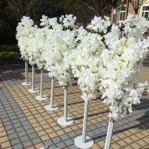 decoration trees toptan satış-Düğün Dekorasyon ft Tall Adet Slik Yapay Kiraz Çiçeği Ağacı Roma Sütun Yol Düğün Merkezi için Talepler Açılan Sahne