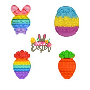 DHL Easter Toys Bunny Bubble Push Anti Stress Puzzle Dzieci Fidget Sensory Toy Easter Prezent Pack dla dzieci