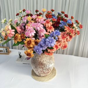 Długi biegun głowic sztuczny kwiat wyposażenie domu Udekoruj Multicolor Dahlia Popularne kwiaty symulacyjne z wysokiej jakości L