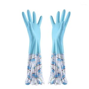 Vijf vingers handschoenen keuken waskleding rubber winter plus fluwelen dikke warme huishoudelijke werk afwas C201