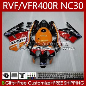 Body Kit för Honda RVF400R VFR400 R NC30 V4 VFR400R NO RVF VFR RVF400 R RR VFR400RR VFR R Fairing Repsol Orange