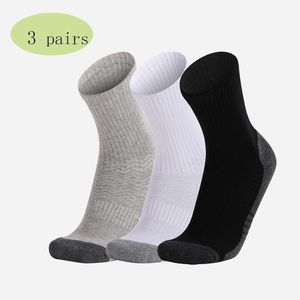 beyaz pamuk spor çorap toptan satış-Spor Çorapları Pairs erkek Kalın Havlu Alt Atletik Koşu Çorap Siyah Beyaz Gri Renk Aşırı Ayak Bileği Pamuklu Çorap1