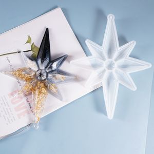 Julprydnader mangstjärna åttkantiga silikon smycken som gör casting mold kristallharts epoxi formar hantverk verktyg