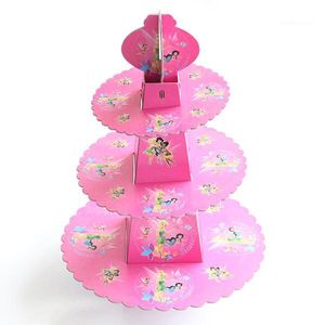 Andra festliga partietillbehör Set tier Flying Elf Fairy Cake Stand Baby Shower Barn Födelsedag Cupcake Hold dec1