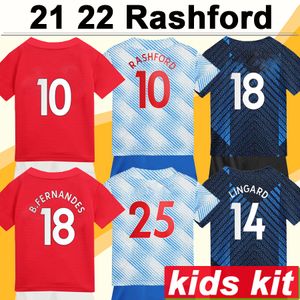 child homes toptan satış-21 Rashford Çocuk Kiti Futbol Formaları Greenwood Lingard B Fernandes Sancho Pogba Ev Uzakta rd Futbol Gömlek Çocuk Kısa Kollu Üniforma