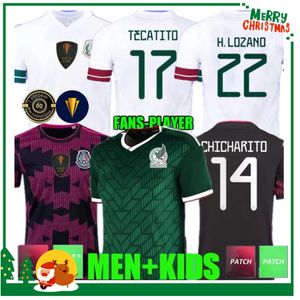 мексика джерси рубашка оптовых-2021 Мексика Футбол Джерси Дом Чичарито Лозано Dos Santos Футбольная футболка Мужчины Детский комплект устанавливает униформу
