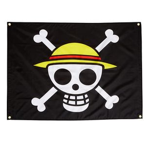 カスタムワンピース麦わら帽子海賊の旗バナー3x5FT Dポリエステル高品質ブラスグロメット