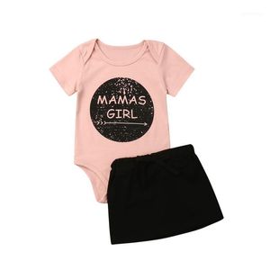 Kläder sätter pojkar tjejer t spädbarn matchande uppsättning kläder brev romer shorts kjolar outfits solsuit summer1