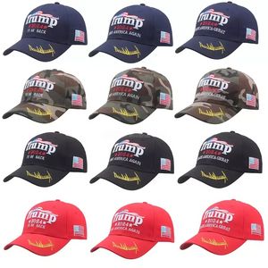 parti için beyzbol süslemeleri toptan satış-DHL Dekor Trump Cap Işlemeli Beyzbol Şapka U S Başkanlık Seçim Kapaklar Ayarlanabilir Hız Ribound Pamuk Spor Parti Şapkalar