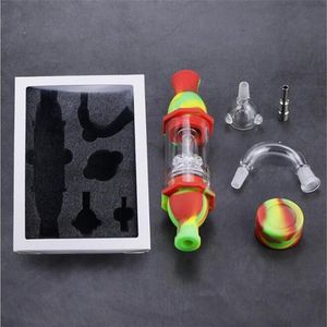 Wholesale pipe attachment resale online - Lighthouse Silicon Dabber Pipe Acrylic Smoking Bong with Glass Attachment Quatz Bowl Colorful Smoking Filter for mm Titanium Naila19