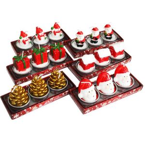 Kerst Kaarsen Santa House Snowman Tree Paraffin Candle Wedding Party Decor Light stks set