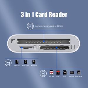 adaptateurs macbook pro achat en gros de 3 en Adaptateur de type C USB C à TF SD CF Lecteur de carte mémoire OTG Writer Compact Flash pour iPad Pro Huawei MacBook Type C CardReader