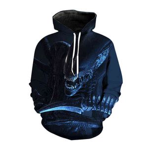 Wholesale predators hoodie resale online - Alien Predator Hoodies Game Movie D Print Sweatshirt Men Women Fashion Hoodie Harajuku Kids Streetwear Hip Hop Tops Coat Unisex G1229