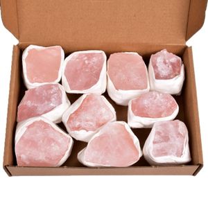 Rose Crystal Gifts Minerals Natural Quartz Gemstone Rough Raw Crystal Stones For Healing Chakra Products Box Set