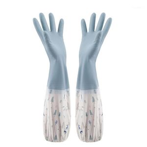 gants durables achat en gros de Cinq doigts Gants Bouche à faisceau Single Couche Plastique imperméable à laver durable Home Nettoyage universel pour la main Z03301
