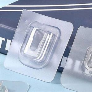 No Drilling Hook Self Adhesive Waterproof Transparent Hooks Plastic Traceless Square Snap Button cm Hot Sale yz N2