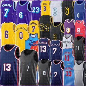 Russell Westbrook Kevin Kyrie Durant Irving Basketball Jersey Harden Carmelo Anthony Davis Biggie Space Jam th Mens Jerseys