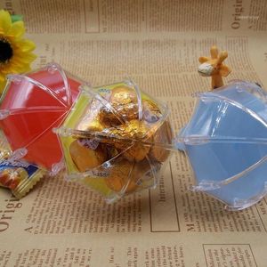 mini cajas de envío al por mayor-Envoltura de regalo encantador lindo mini paraguas caramelo caramelo creativo baby shower caja de plástico luna llena fiesta envío gratis más colores1