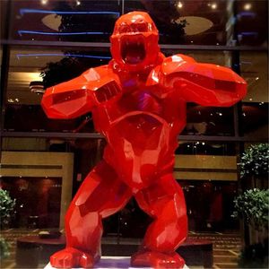 gorilla-skulptur. großhandel-Affe King Kong Wohnzimmer Dekoration Gorilla Skulptur Geometrische moderne Statue Geburtstagsgeschenk für Hochzeit Sammlerstück