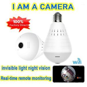 unsichtbare wohnkamera großhandel-Mini Unsichtbare Licht Nachtsicht WiFi Birnenkamera CCTV Fisheye Panorama Sicherheit IP Grad Home Recorder Wireless1