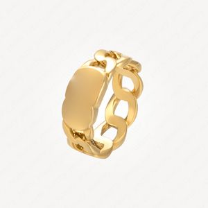 europäischer ring mode großhandel-Europäische Marke Karat vergoldet plattierter Buchstaben Ring Mode Vintage Charms Ringe für Hochzeitsfeier engagierte Brautzubehör mit Schmuckbeutel Großhandel