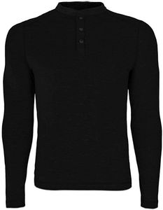 mens termal gömlekleri xl toptan satış-Erkek Kazakları Erkek Taban Katmanı Merinos Yün Mid Ağır Henley Gömlek Kazak Termal Uzun Kollu Boyut S XL