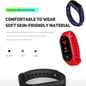 spor kalp hızı monitörü toptan satış-M4 Akıllı Bileklik Spor Izci Spor Bilezik Kalp Hızı Smartwatch inç Monitör Sağlık Smartband Toptan