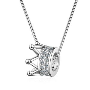 Crown Necklace Pendant Sterling Silver Zirconia Fashion Simple Designer Hot Selling Women Girl Gift Jewelry Accessories Bijoux