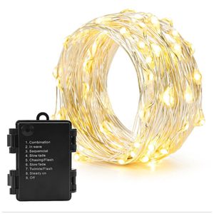 Suyooulinクリスマスの弦の光防水電池式30 LED フィートの妖精の銅 銀のワイヤー パーティー 結婚式のためのタイマーの柔軟な照明