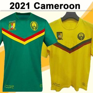 uniformes jaunes achat en gros de 2021 Nations Cameroun Team Aboubakar Mens Soccer Jerseys Eto o Édition Spéciale Noir Rouge Maison Vert Elevé Jaune Football Chemises Afrique Coupe Choupo Motting Uniformes