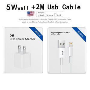 Wholesale adapter line for sale - Group buy 2in1 W EU US AC Home Travel Wall Charger Power Adapter M FT USB to Lightning Cable Cord Line Chargers For Iphone x xr xs With Retail Box