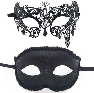Wholesale masquerade couple for sale - Group buy Black Masquerade Ball Masks for Couples His and Her Lace Eye Venetian Masks for Women Men Masked Ball HalloweenMasks