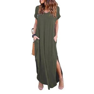 Wholesale dark gray dresses for sale - Group buy Casual Dresses Plus Size XL Sexy Women Dress Summer Solid Short Sleeve Maxi For Long Lady