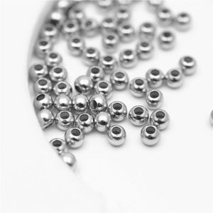 Övrigt mm mm Silver Guldpläterad Mässing Smooth Spacer Pärlor Tiny Metal Round Bead för smycken Making PCS1