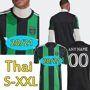 2021 Austin FC fotbollströjor Nya inledande MLS Bold Home Black Green Dario Xavier Conca Kleber Baez Men Kits Fotbollskjortor Uniforms