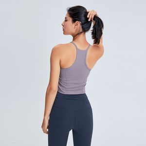 spor sutyen toptan satış-L Seksi Y tipi çıplak hissediyorum Spor Fitness Egzersiz Sütyen Yelek Kadınlar Tereyelik Yumuşak Sıkı Yoga Spor Salonu Atletik Mahsul Top Sutyen