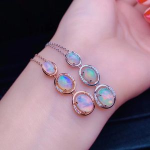 Natural Opal Necklace Australian mining area color changing and colorful silver Q0531
