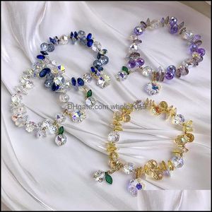 Charm Bracelets Jewelry Vsnow Summer Exquisite Mticolor Crystal Beaded For Women Girls Bling Designs Irregar Fruit Bracelet Drop Delivery