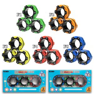 magnet toys for kids al por mayor-Anillos magnéticos Fidget Spinner Juguete para alivio de ansiedad Alivio Sensor Juguetes Sensor Simple Dimple Push Bubbles Pack Adultos Adolescentes Niños