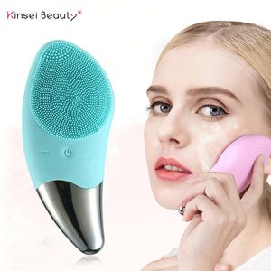 Wholesale silicone face massage tool resale online - Facial Cleansing Brush Electric Silicone Face Cleansing Brush Sonic Vibration Face Massage Pore Skin Deep Cleansing Beauty Tool